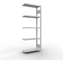 Schulte Lagertechnik Système de rayonnage à tablettes emboîtables MULTIplus 250, rayonnage de base, verrou de longueur, 2000x750x300 mm, 5 tablettes, gris clair
