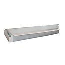 Schulte Lagertechnik Tiroir de rayonnage S2, pour système de comptoir extensible MULTIplus, jusqu'à 50 kg, bandeau, L 1000 x P 600 x H 100 mm, acier, gris clair