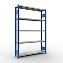 Schulte MULTIplus250 Steckregal, Grundregal, 5 Fachböden, bis 250 kg je Fachboden, werkzeuglos montierbar, B 1300 x T 300 x H 2000, enzianblau/verzinkt