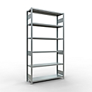 Schulte MULTIplus250 Steckregal, Grundregal, 5 Fachböden, bis 250 kg je Fachboden, werkzeuglos montierbar B 1300 x T 400 x H 2500, silbergrau