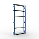 Schulte MULTIplus250 Steckregal, Grundregal, 7 Fachböden, bis 250 kg je Fachboden, werkzeuglos montierbar, B 1300 x T 300 x H 3000, enzianblau/verzinkt