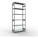 Schulte MULTIplus250 Steckregal, Grundregal, 7 Fachböden, bis 250 kg je Fachboden, werkzeuglos montierbar B 1300 x T 500 x H 3000, silbergrau