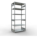 Schulte MULTIplus250 Steckregal, Grundregal, 7 Fachböden, bis 250 kg je Fachboden, werkzeuglos montierbar B 1300 x T 800 x H 3000, silbergrau
