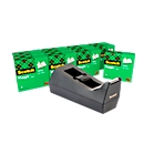 Scotch™ Schreibtisch-Klebebandabroller C38 , Schwarz + Scotch® Magic™ Unsichtbares Klebeband, 19 mm x 33 m, inkl. 12 Rollen