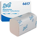 Scott® Interfold Papierhandtücher Essential 6617, 1-lagig, 15 Päckchen á 340 Tücher, weiss