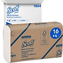 SCOTT® Multifold Handtücher 1804, 1-lagig, reißfest, 16 Päckchen á 250 Tücher, weiß