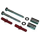 Screw set for wall mounting ashtrays, with accessories, 10 x 100 mm