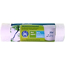 Secolan® ecologische vuilniszakken, materiaal recycling-polyetheen, 20 liter, wit, 25 stuks