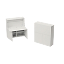 Secretaire voor thuiskantoor, tafelblad B 1200 x H 600 mm, kabelopeningen/systeemrail/opklapbaar vak, B 1200 x D 380 x H 1320 mm, hout, wit