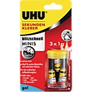 Sekundenkleber UHU Mini Gel, 3 Stück, lösungsmittelfrei, besonders klebestark