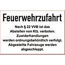 Señal de prohibido aparcar "Feuerwehrzufahrt" (aluminio dibond)