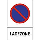 Señal de prohibido aparcar, "Ladezone"