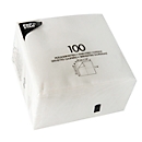 Servetten Papstar, 1-laags, 330 x 330 mm met ¼-vouw, papier in stoflook, 1200 st, wit