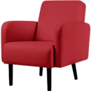 Sessel meet by Paperflow LISBOA, desinfektionsmittelbeständiger Kunstlederbezug rot, Fußgestell schwarz, B 710 x T 815 x H 830 mm