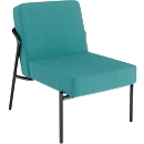 Sessel meet® by Paperflow MEDSO Klassik S, gepolstert, Sitzfläche austauschbar, B 580 x T 743 x H 736 mm, Stoff und Stahl, blau/mattschwarz