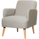 Sessel Paperflow Brooks, Massivholz, Retro-Design, gepolstert, Polyester-Bezug, grau