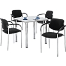 Set avantageux : 4 chaises Styl - empilable-  noir et 1 table 800 x 800 mm - gris clair