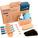 Set d'accessoires pour tableau blanc Legamaster WOODEN, 17 pièces, pour tableaux blancs magnétiques et inscriptibles, bois naturel de hêtre certifié FSC®.