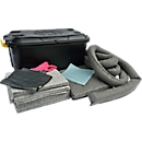 Set de secours en cas de fuite dans une valise à roulettes avec couvercle amovible, 132 pièces, gris universel, capacité 150 L
