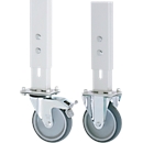 Set of castors for Tom's workbench, 2 swivel castors and 2 fixed castors with locking device