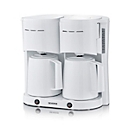 SEVERIN Machine à café Duo 2in1 KA 9314, 2 systèmes de chauffage séparés, 2 thermos avec couvercle à percer, stop-goutte, arrêt automatique, L 395 x P 255 x H 365 mm, blanc