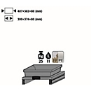 Shelf pull-out for asecos safety storage cabinets of the K90 series, FP board/polypropylene, grey, W 407 x D 382 x H 80 mm, 11 l, up to 25 kg