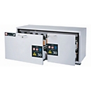 Sicherheits-Unterbauschrank Typ 30 asecos UB-S-30, 2 Schubladen, Front Lichtgrau, B 1402 x T 574 x H 600 mm