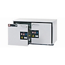 Sicherheits-Unterbauschrank Typ 90 asecos UB-S-90, 2 Schubladen, Front Lichtgrau, B 1102 x T 574 x H 600 mm