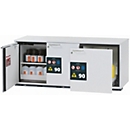 Sicherheits-Unterbauschrank Typ 90 asecos UB-ST-90, 1 Schublade, 2 Flügeltüren, Front Lichtgrau, B 1402 x T 502 x H 600 mm
