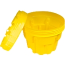 Sicherheitsfass, mit UN-Zulassung 1H2/X46/S + AA10183, mit Schraubdeckelverschluss, für 76 l, ineinander stapelbar, HDPE, gelb