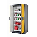 Sicherheitsschrank Typ 90 asecos Q-CLASSIC-90, Flügeltüren, Front Sicherheitsgelb, B 893 x T 615 x H 1953 mm