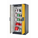 Sicherheitsschrank Typ 90 asecos Q-CLASSIC-90, Flügeltüren, Front Sicherheitsgelb, B 893 x T 615 x H 1953 mm
