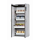 Sicherheitsschrank Typ 90 asecos S-CLASSIC-90, Flügeltüren mit Türfeststellanlage, Front Lichtgrau, B 896 x T 616 x H 1968 mm