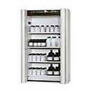 Sicherheitsschrank Typ 90 asecos S-PHOENIX-90, Falttüren mit Türfeststellanlage, Front Lichtgrau, B 1196 x T 616 x H 1968 mm