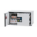 Sicherheitsunterbauschrank Typ 90 asecos UB-ST-90, 1 Schublade, 1 Flügeltür, Anschlag links, Front Lichtgrau, B 1102 x T 574 x H 600 mm