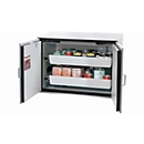Sicherheitsunterbauschrank Typ 90 asecos UB-T-90, Flügeltüren, Front Lichtgrau, B 1102 x T 752 x H 800 mm