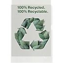 Sichthüllen Bene, A4, ungelocht, oben & rechts offen, Folienstärke 100 µ, 100 % Recycling-PP, transparent-klar, 100 Stück