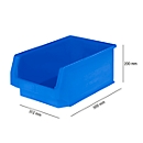 Sichtlagerkasten SSI Schäfer Serie PROFI LF 532, Polypropylen, L 500 x B 312 x H 200 mm, 23,5 l, blau