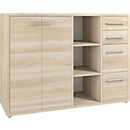 Sideboard-Kombination Player, 3 Regalfächer, 4 Schubladen, 2 Türen, B 1557 mm, Eiche