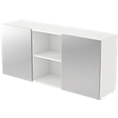 Sideboard TARVIS, 2 OH, mit Schiebetüren, B 1600 x T 420 x H 748 mm, weiss