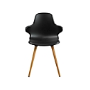 Siège coque Topstar® T 2020, 4 pieds, résistant aux désinfectants, avec accoudoirs, noir/hêtre