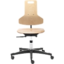 Siège d'atelier pivotant Industry TEC Profil, bois, hauteur ajustable, sans accoudoirs