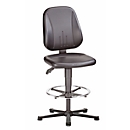 Siège de bureau 9651 ESD, similicuir, avec patins et anneau repose-pieds, skai gris