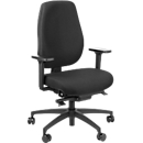 Siège de bureau Dauphin SHAPE SC ECONOMY, mécanisme synchrone, sans accoudoirs, assise plate avec roulettes universelles pour les genoux, bleu