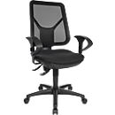 Siège de bureau ERGO NETZ Topstar, à contact permanent, sans accoudoirs, dossier en filet, assise spéciale soutien du bassin, noir