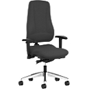 Siège de bureau LEANOS V KOMFORT Prosedia, mécanisme synchrone, sans accoudoirs, dossier haut, noir/aluminium poli