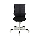 Siège de bureau pivotant pour enfant S&#39;neaker, sans accoudoirs, assise galbée dossier en maille 3D, piétement blanc, gris foncé/noir