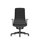 Siège de bureau PUREis3 Interstuhl, accoudoirs fixes, mécanisme synchrone 3D automatique, assise galbée, dossier capitonné, noir/noir