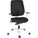 Siège de bureau SPEED-O Dauphin, mécanisme synchrone, avec accoudoirs, dossier doté du système Synchro-Relax-Automatic, armature blanche, noir
