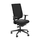 Siège de bureau SSI Project OI 2530, sans accoudoirs, mécanisme synchrone, assise profilée, dossier filet, noir/noir